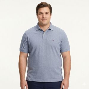 Tommy Hilfiger Men's 3XL Polo Shirt - Classic Fit Pique - Light Blue -Big & Tall